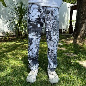 Braindead Black and white cotton pant